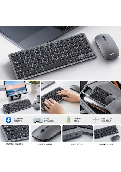 Acer Nitro Lite Nl16 Uyumlu Bluetooth Kablosuz Ofis Klavye Mouse Seti Diğer