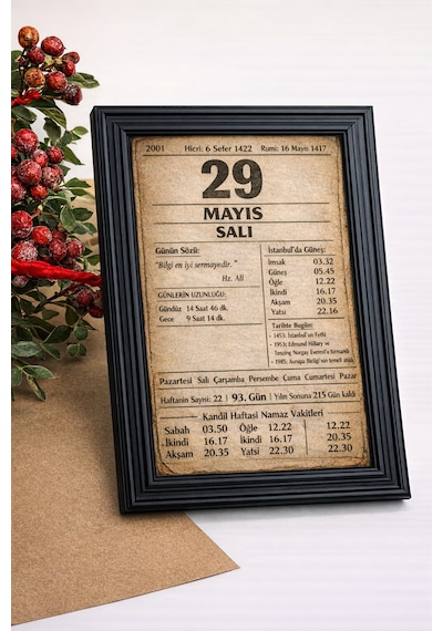 Kişiye Özel 10x15 Cm Özel Günler Takvim Yaprağı Tablo Çerçeve, Sevgililer İçin Hediye