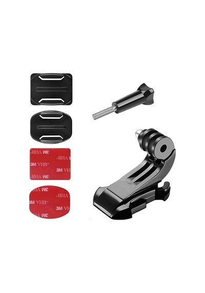 Gplus Bs06kyvj 6 Parça Oval Eğimli Zemin Ve Flat Düz Yüzey Vidalı J-hook Açılı Hızlı Tak Aksiyon Kamera Uyumlu 3m Yapışkanlı Motor Kask Bağlantı Base Seti Siyah