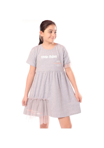 Toontoy Kız Çocuk Youth Choice Baskılı Tüllü Elbise Gri Melanj Toontoy Kız Çocuk Youth Choice Baskılı Tüllü Elbise Gri Melanj