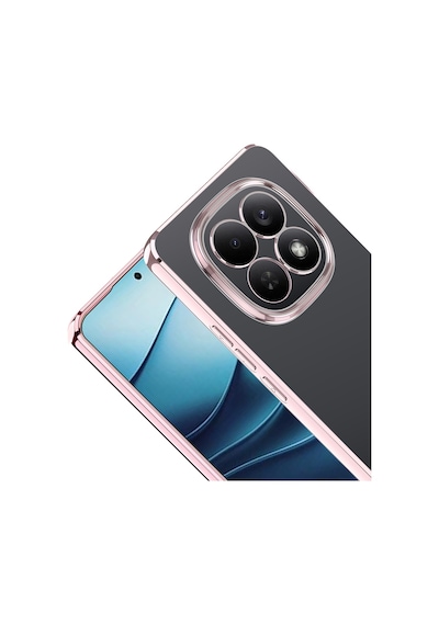 Redmi Note 15 Pro 4g Kılıf Köşeleri Renkli Şeffaf Kamera Korumalı Silikon Luxury Kapak Rose Gold
