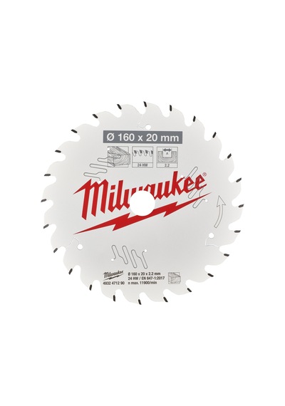 Milwaukee Sürtünme Önleyici Daire Testere Csb Pw 160x20x2-2mm 24 Diş 4932471290