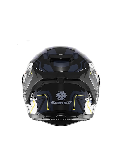 Motoanl Full Face Ce Yüksek Güvenlikli Motor Kaskı Cyber Edition Siyah Beyaz