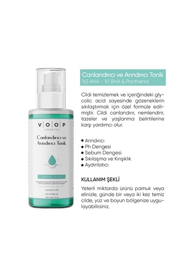 Voop Aha-Bha İçerikli Gözenek Sıkılaştırıcı Tonik 200 ML