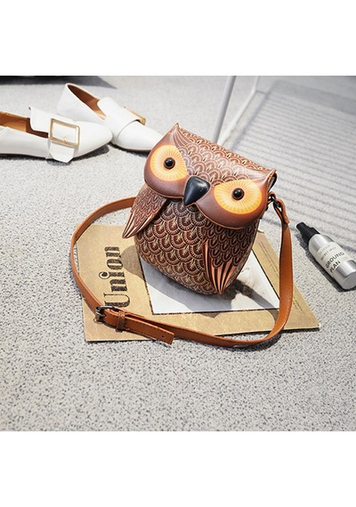Dachuang "özelleştirilebilir Baykuş Baskı Crossbody For Women & Gençler - 3 Şık Renk Seçimi" Brown
