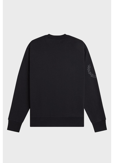 Fred Perry %100 Pamuk Regular Fit Bisiklet Yaka Sweat Erkek Sweat M3622 102 Siyah