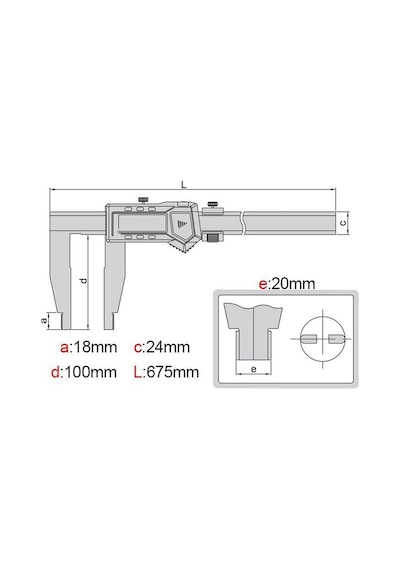 İnsize 1106-501 Tek Çene Dijital Kumpas 0-500mm