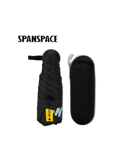 Spanspace Kompakt Kapsül Şemsiye 6 Telli Saklama Kutulu, Siyah
