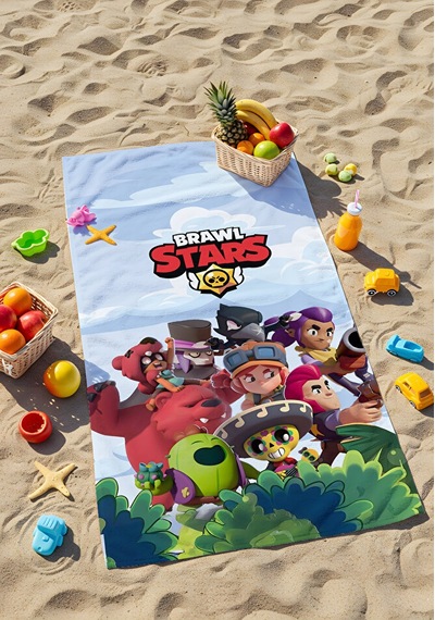 Brawl Stars Plaj Havlusu Kahramanlar Arenada Mavi