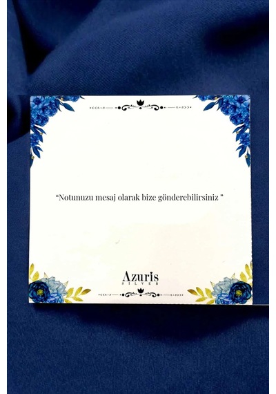 925 Ayar Gümüş Rose Gold Kaplama 43 Cm Safir Rengi Zirkon Taşlı Kadın Kolye