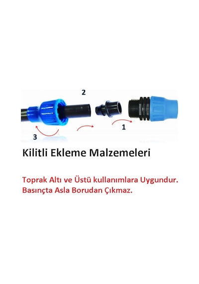 Kilitli Damla Sulama Borusu Ekleme Parçaları Ve Tüm Aparatları