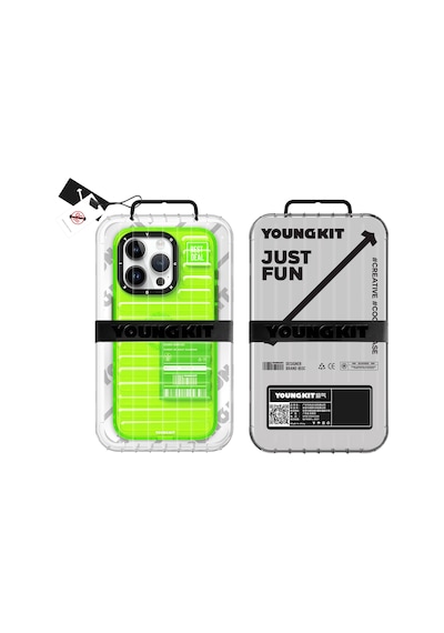 Apple Uyumlu iPhone 15 Pro Max Kılıf Şeffaf Renkli Tasarım Youngkit Fluorite Serisi Kapak Yeşil