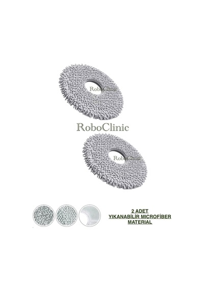 Roborock Q Revo C Robot Süpürge Uyumlu Yedek Microfiber 2 Adet Mop Paspas
