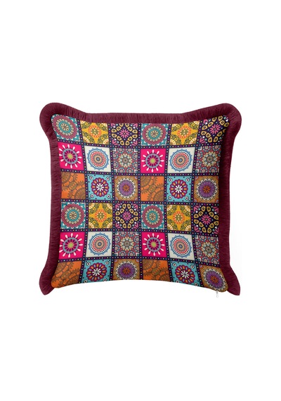 Mandala Patchwork Saçaklı Yastık Kılıfı - Etnik Renkli Bohem Mor Püsküllü Kırlent Kılıfı Koyu Lavanta Karamel Mandala Patchwork Saçaklı Yastık Kılıfı - Etnik Renkli Bohem Mor Püsküllü Kırlent Kılıfı Koyu Lavanta Karamel