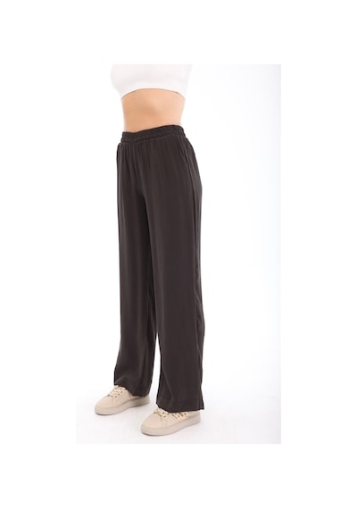 Blayn Jeans Blayn Kadın Kahverengi Tensel Kumaş Yüksek Bel Bol Paça Pantolon