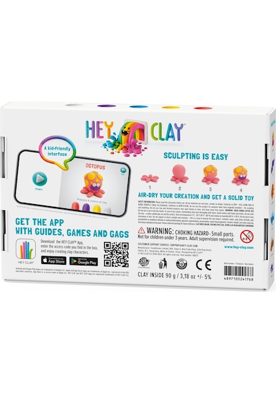 Hey Clay Hava İle Kuruyan Kil 6'lı Kutu - Okyanus Köpekbalığı, Ahtapot, Vatoz