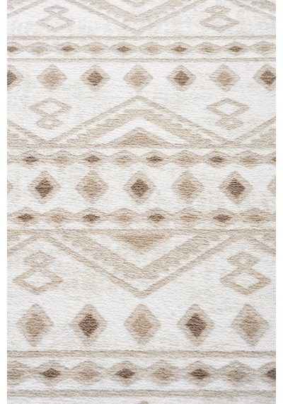 Raschel Carpet Oval Premium Yıkanabilir Leke Tutmaz Modern Kilim Etnik Bej Renk Özel Seri Kaymaz Taban Halı Çok Renkli