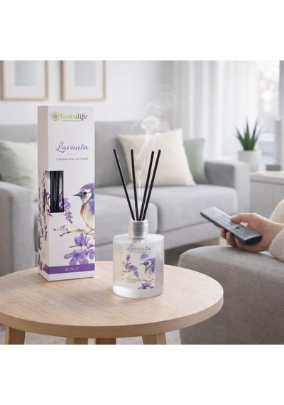 Lavanta Kokulu Reed Diffuser Oda Kokusu 50 Ml, Uzun Süre Kalıcı Ortam Kokulandırıcı, Çubuklu Oda Parfümü, Ev Ofis Banyo Dekoratif Koku Çözümü Diğer