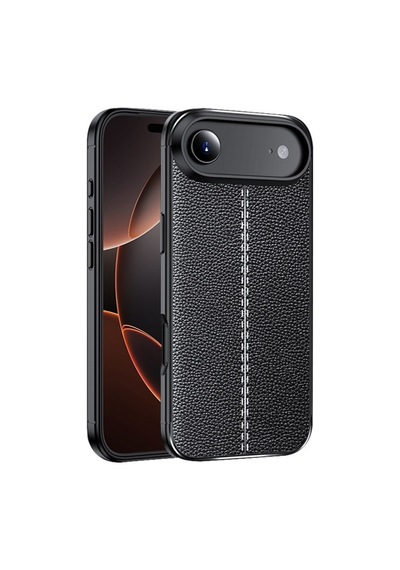Microcase Apple Uyumlu iPhone 17 Pro Max İle  Leather Serisi Deri Efekt Silikon Kılıf - Siyah Al3337 Siyah