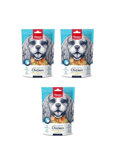 Wanpy Chicken Jerky Biscuit Twists Köpek Ödülü 100 Gr X 3