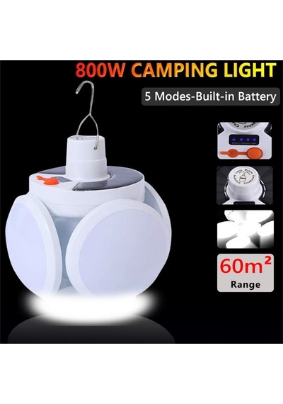 Yeni Nesil Solar Led Lamba Katlanır 5 Kanatlı 45 Ledli Şarjlı Ve
