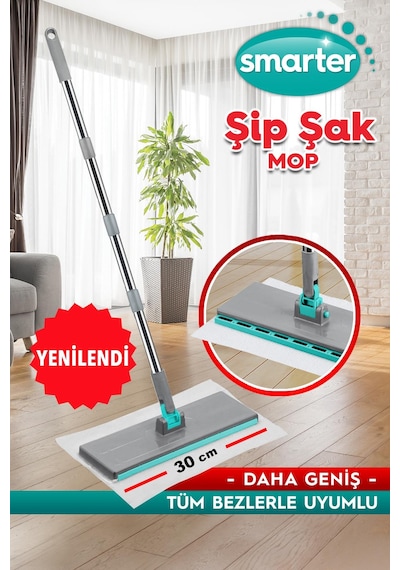 Smarter Yeni Şip Şak Mop Otomatik El Değmeden Tüm Bezlerle Uyumlu Temizlik Seti Paspas