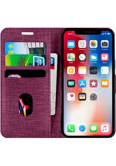 Huawei P Smart 2021 Kartvizitli Cüzdan Kılıf Mor