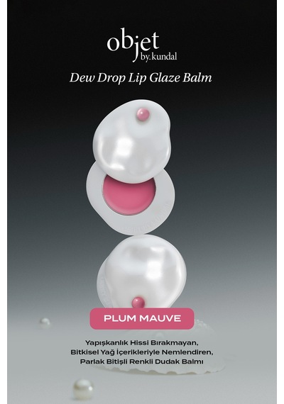 Nemlendirici Parlak Bitişli Renkli Dudak Balmı Objet By Kundal Dew Drop Lip Glaze Balm Plum Mauve