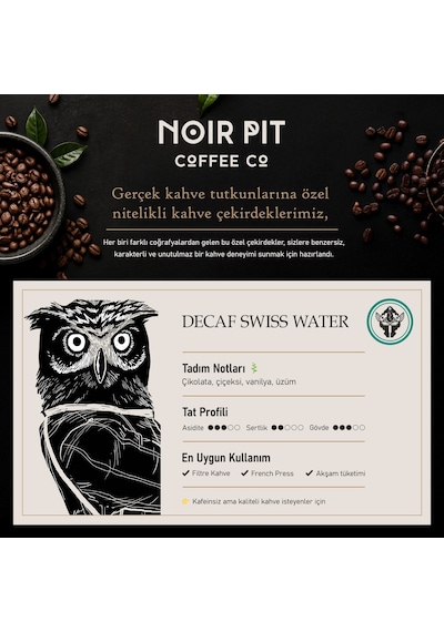 Noir Pit Coffee Co.decaf Swiss Water Filtre Kahve 4x250 G Diğer