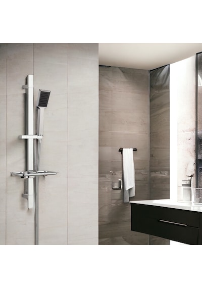 Eca Royal Banyo Bataryası + T-may Arya Kare Borulu Hareketli Sürgülü Duş Seti Üst Takımı Krom