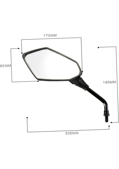 10mm Modifiye Motosiklet Aynası Kaliteli Kullanışlı Ve Dayanıklı Tasarım Siyah