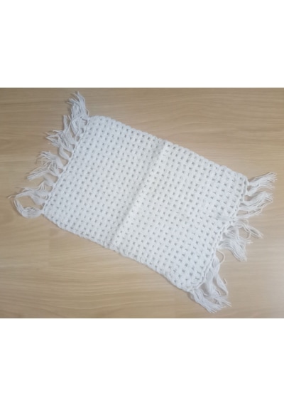 El İşi Pamuklu Banyo Lifi,el Örgüsü Beyaz Duş Lifi 25x34cm Çok Renkli