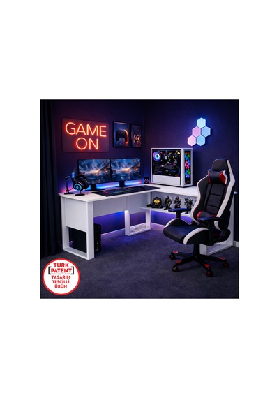 Nexus Oyuncu Masası Gaming Masa Bilgisayar Beyaz