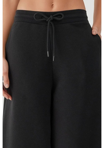 Hiccup Barrel Fit Basic Şardonlu Eşofman Altı Siyah