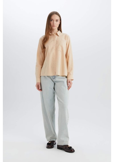 DeFacto Regular Fit Basic Düz Cepli Uzun Kollu Gömlek W7734AZ25SPBG390