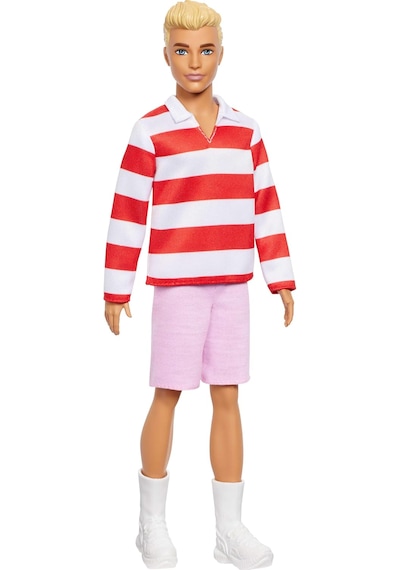 Barbie Fashionistas Ken Bebek Kırmızı Beyaz Polo Tişörtü, Pembe Ş