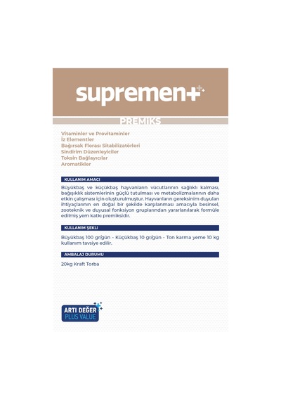 Vioment Suprement 20 Kg - Ruminant Hayvanlarda; Tam Destek -