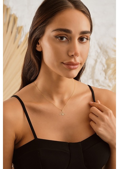 Sefa Gold 14 Ayar Altın Lotus Çiçeği Kolyesfkl257