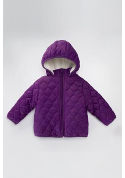Miniğimin Cicileri 1 - 10 Yaş Kapitone İçi Welsoft Unisex Çocuk Kaban Mont - Mor Mor