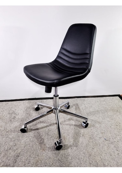 Bintaşmobilya Siyah Deri Rahat Ofis Personel Çalışma Sandalyesi