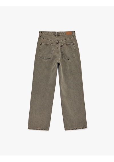 Koton Rahat Kalıp Yıkamalı Düğmeli Cepli Baggy Denim Pantolon - Baggy Jeans Kahverengi 6wal40248md Kahve Koton Rahat Kalıp Yıkamalı Düğmeli Cepli Baggy Denim Pantolon - Baggy Jeans Kahverengi 6wal40248md Kahve