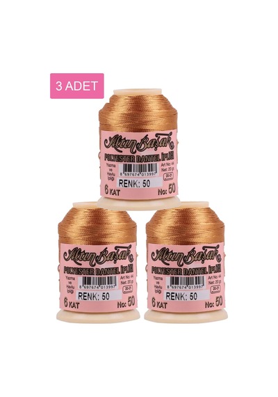 3 Adet Altınbaşak Oya Ve Dantel İpi 20 Gr - Royaleks - No: 050