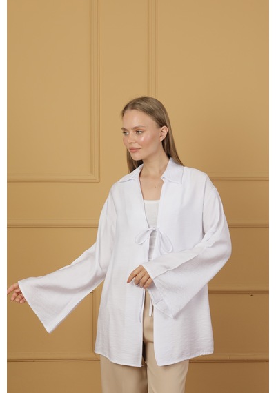Doğal Viskon Kumaş Cepli Bağcıklı Kadın Kimono 1167 Hafif, Dökümlü, Akışkan, Yazlık Model Beyaz Doğal Viskon Kumaş Cepli Bağcıklı Kadın Kimono 1167 Hafif, Dökümlü, Akışkan, Yazlık Model Beyaz