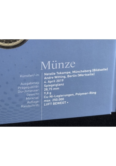 Numisfolder 2019 Almanya 10 Euro Hatıra Sikkesi & İlk Gün Damgalı Pul