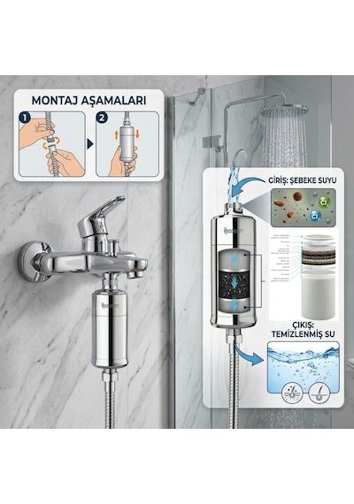 Pera Water 15 Aşamalı Duş Filtresi -