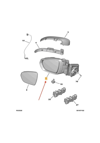 Peugeot 3008-3008 - 5008 2017-2023 Elektrık Otomatik Katlanır Ayna Sinyalli Alt Aydınlatmalı Isıtma