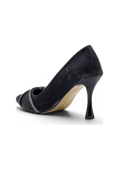 Modapol 0203 Simli Taşlı Kadın Stiletto siyah