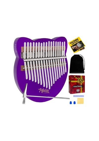 Midex KLX-660 Mor Renk Cam Kalimba 17 Tuşlu Full Set