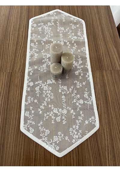 Runner Masa Örtüsü Model 6 Beyaz