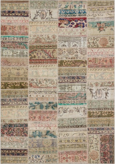Doğal Ve Sıcak Atmosfer Yaratan Patchwork Halı 230x160 Cm 6338